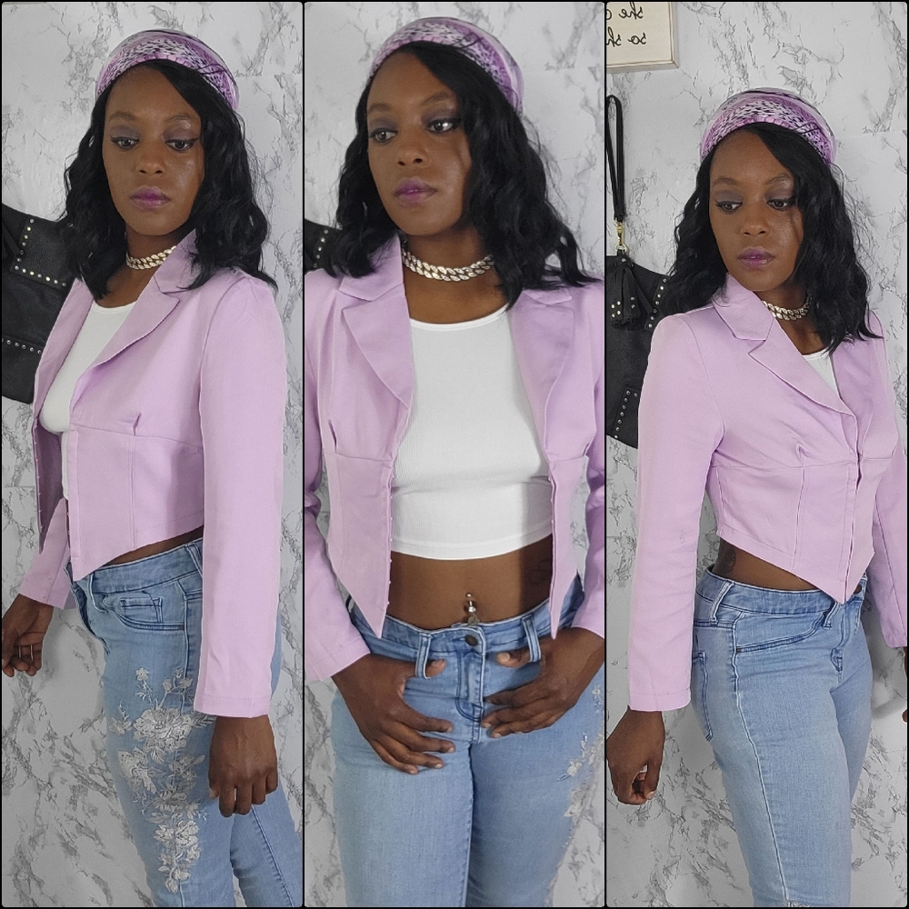 Lilac Purple Crop Jacket